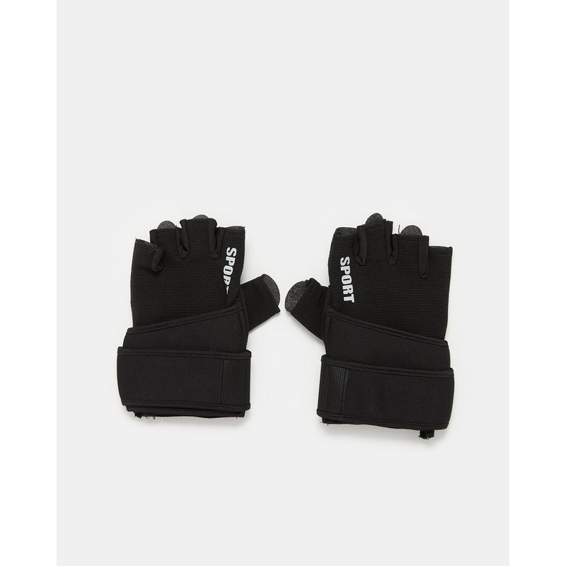 Black Gym Gloves (Medium)