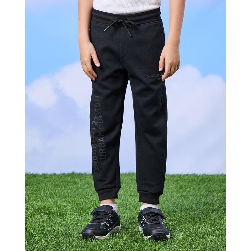 Boys Black Printed Jogger|2-3 Years|3-4 Years|4-5 Years|5-6 Years|6-7 Years|7-8 Years