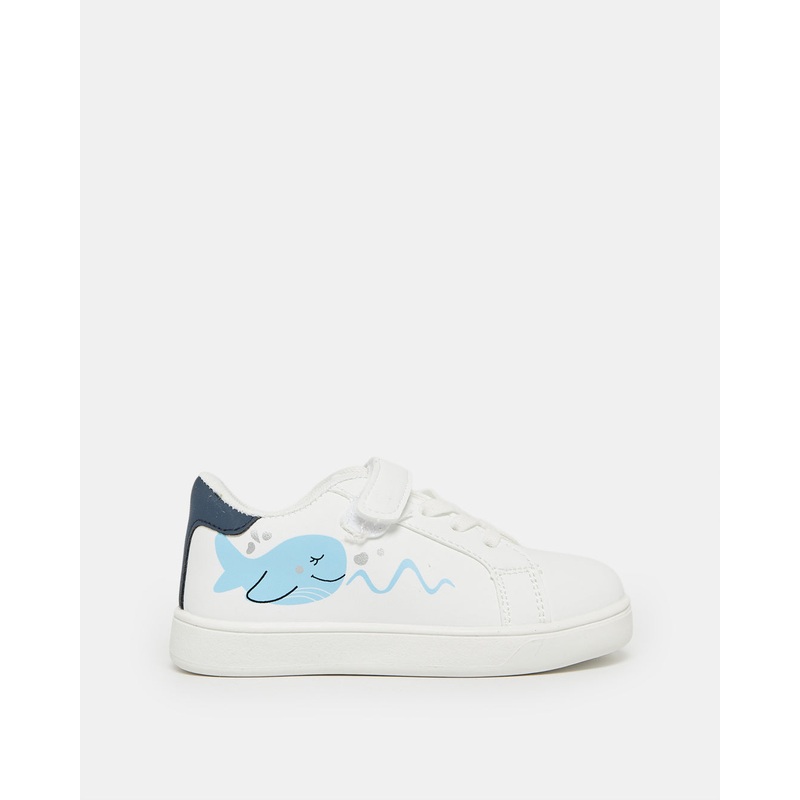 Boys White Dolphin Sneakers|EU20|EU21|EU22|EU23|EU24|EU25