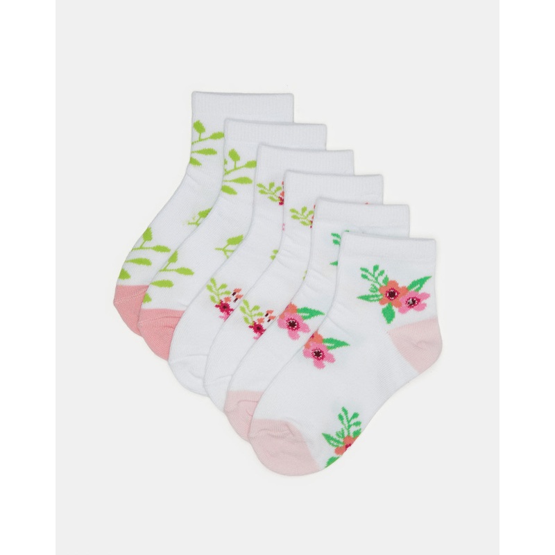 Girls Assorted Print Ankle Socks (3 Pairs)
