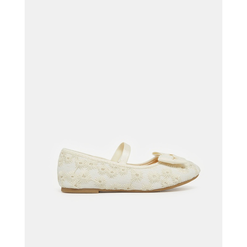 Girls Cream Floral Ballerina|EU25|EU26|EU27|EU28|EU29|EU30