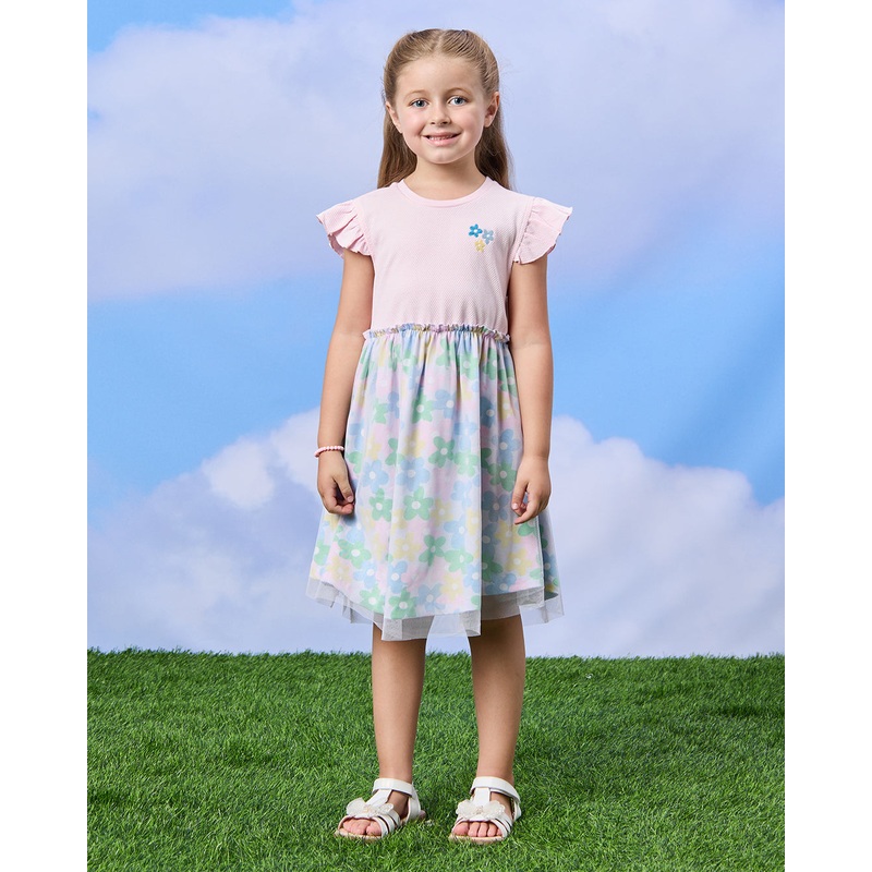 Girls Pink Embroidered Dress|2-3 Years|3-4 Years|4-5 Years|5-6 Years|6-7 Years|7-8 Years
