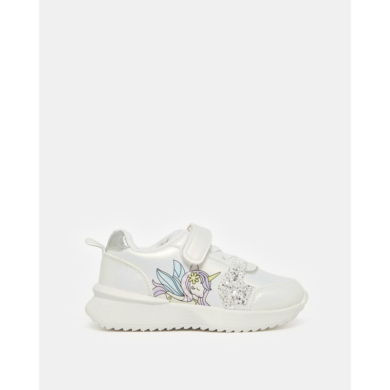 Girls White Unicorn Trainer|EU20|EU21|EU22|EU23|EU24|EU25