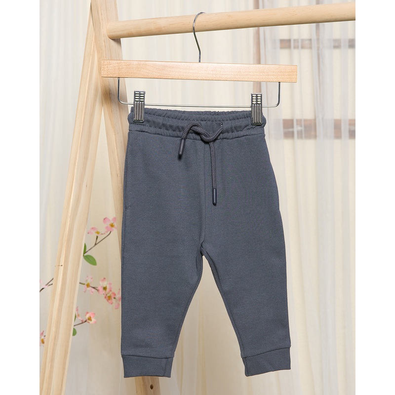Infant Boys Charcoal Solid Active Pants