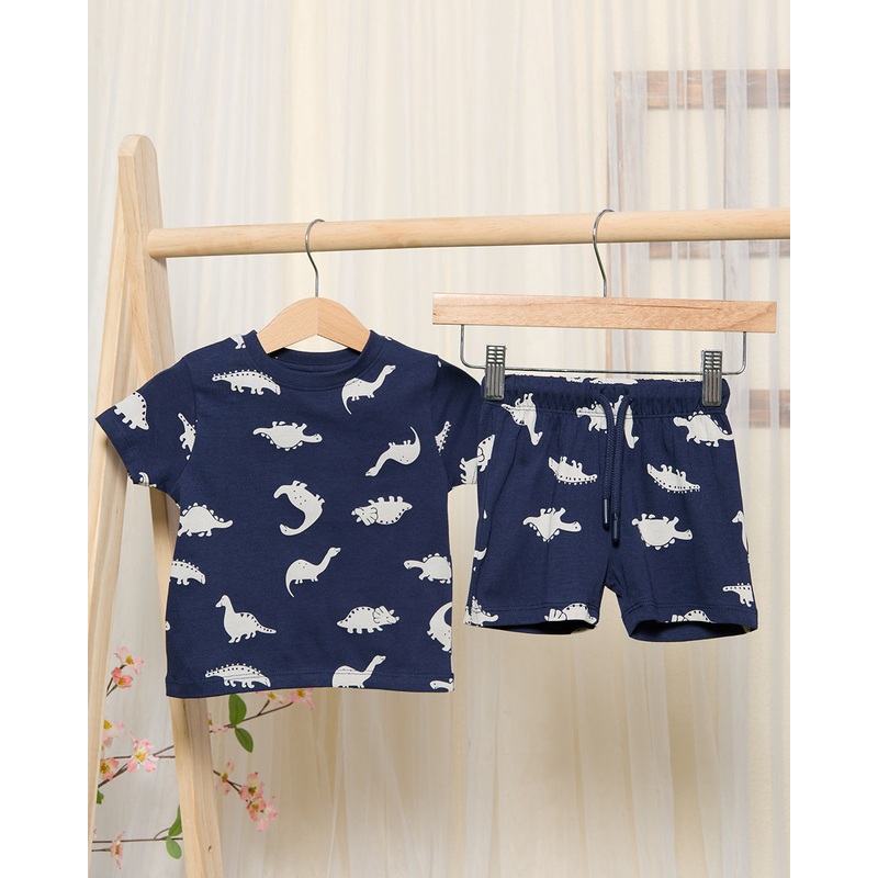 Infant Boys Navy Dino Pyjama Set (2 Piece)