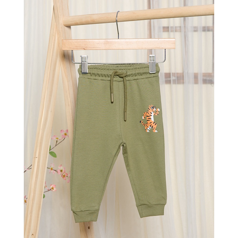 Infant Boys Olive Tiger Active Pants