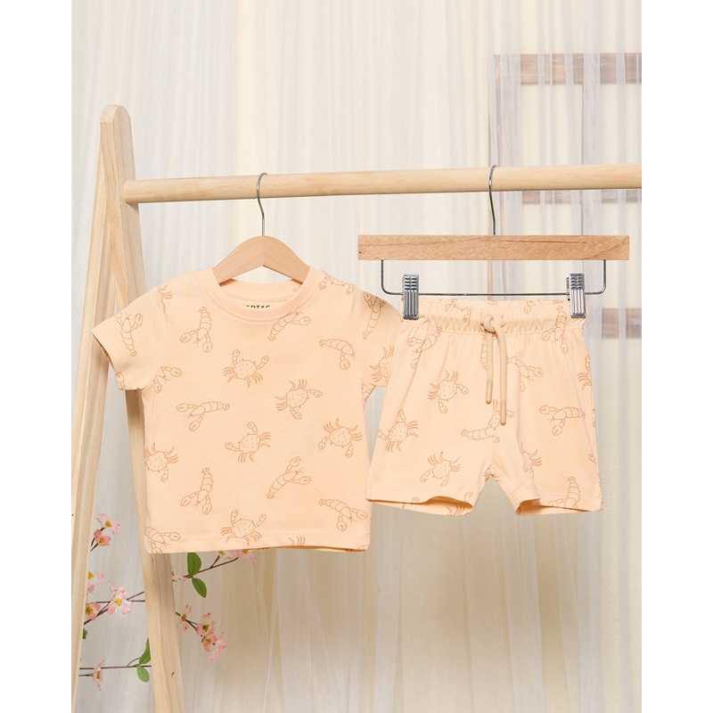 Infant Boys Orange Palm Print Pyjama Set (2 Piece)