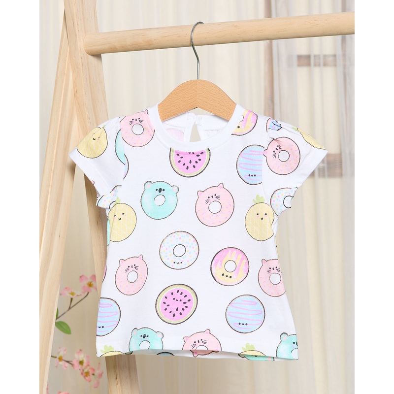 Infant Girls White Doughnut T-Shirt