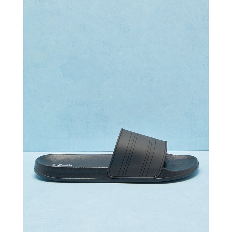 Men Black Striped Slide|EU40|EU41|EU42|EU43|EU44|EU45