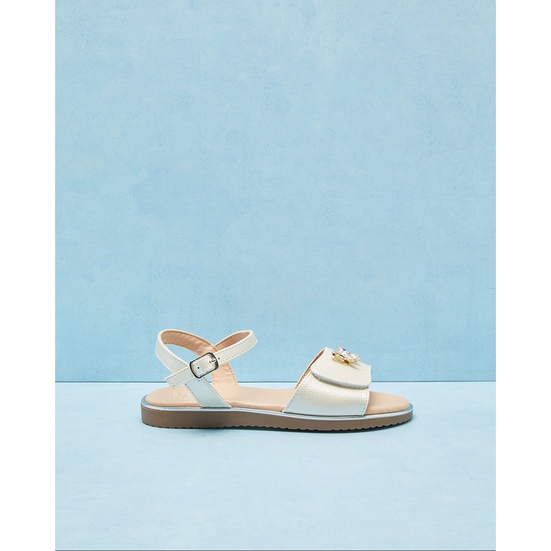 Senior Girls Cream Butterfly Sandal