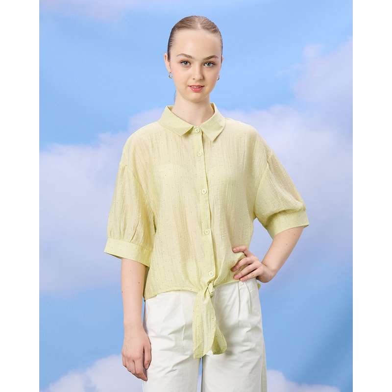 Senior Girls Yellow Shirt With Studs