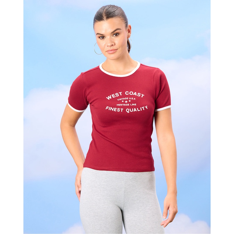 Women Red Printed T-Shirt|UK8|UK10|UK12|UK14|UK16|UK18