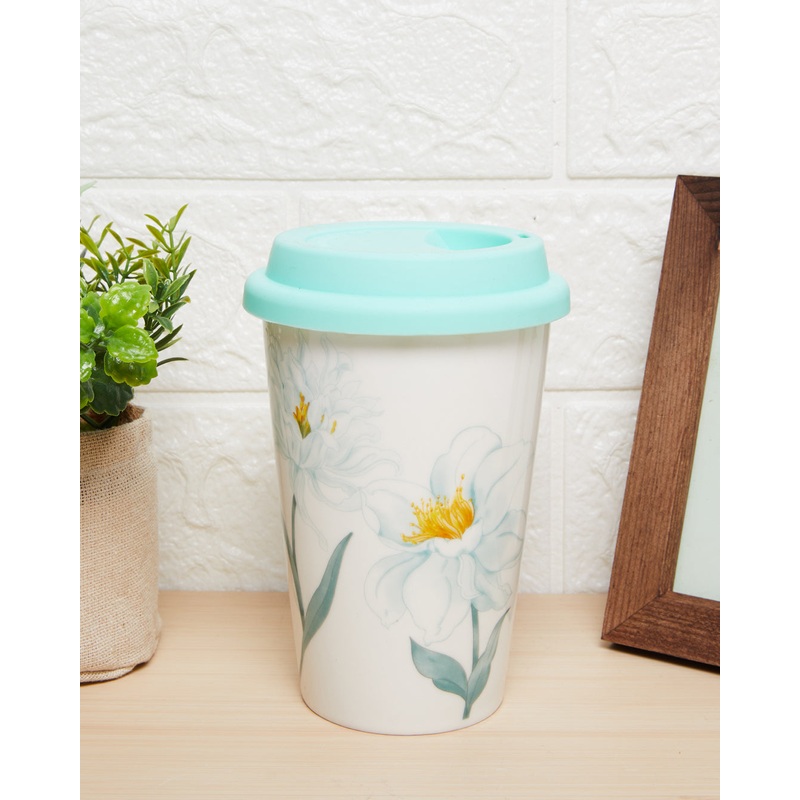 Blue Travel Mug With Silicone Lid (14 oz)