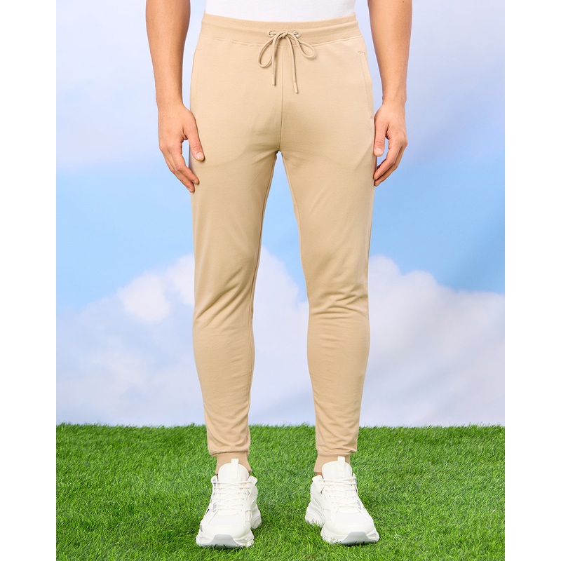 Men Beige Plain Active Pants|Small|Medium|Large|X-Large|XX-Large