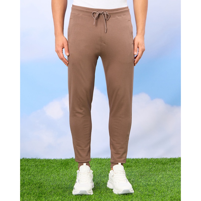 Men Brown Plain Active Pants|Small|Medium|Large|X-Large|XX-Large