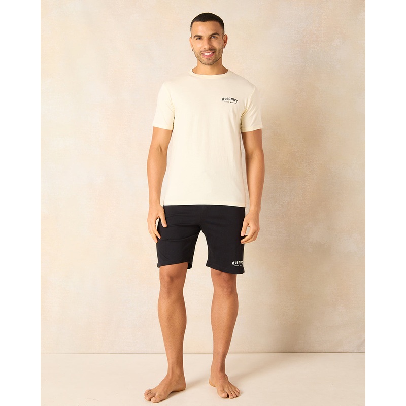 Men Ivory And Black Pyjama Set (2 Piece)