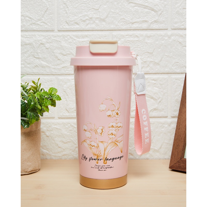 Pink Floral Travel Mug  (500ml)