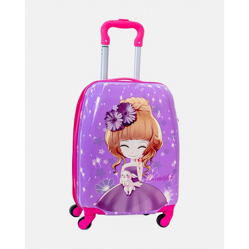 Purple Princess Hard-Sided Polycarbonate Kids Trolley Bag