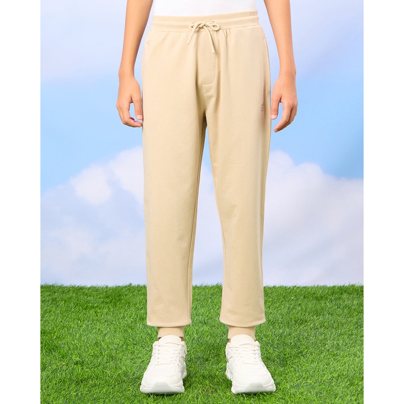 Senior Boys Beige And Charcoal Active Pants Set (Pack of 2)