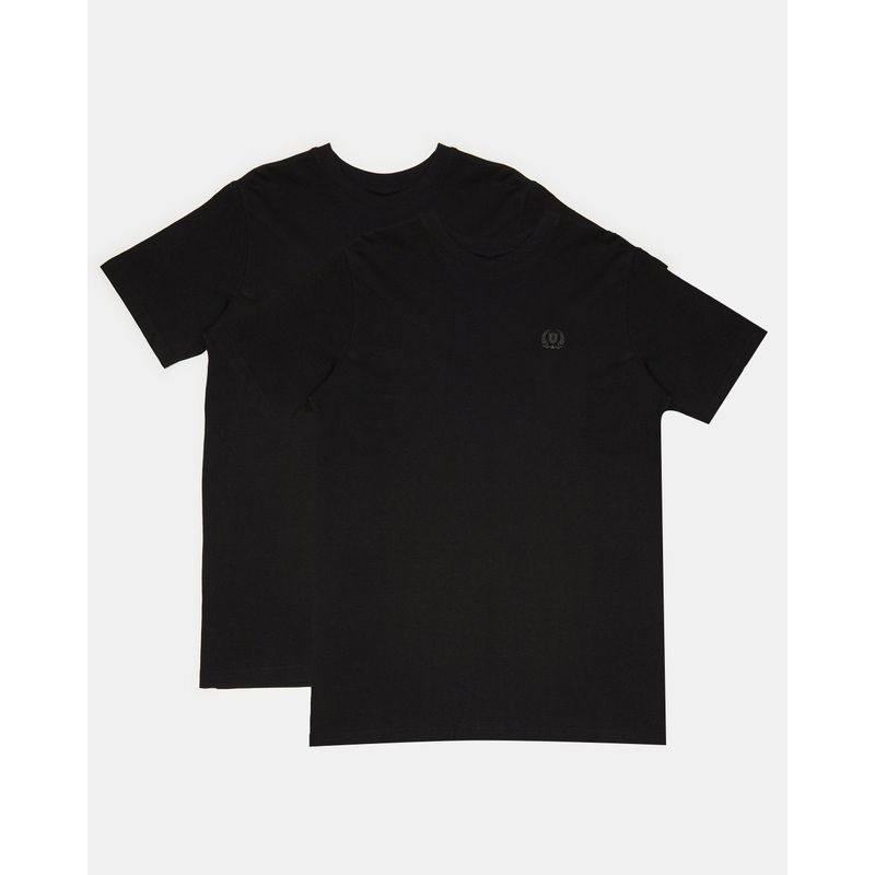 Senior Boys Black Solid T-Shirt Set (2 Piece)