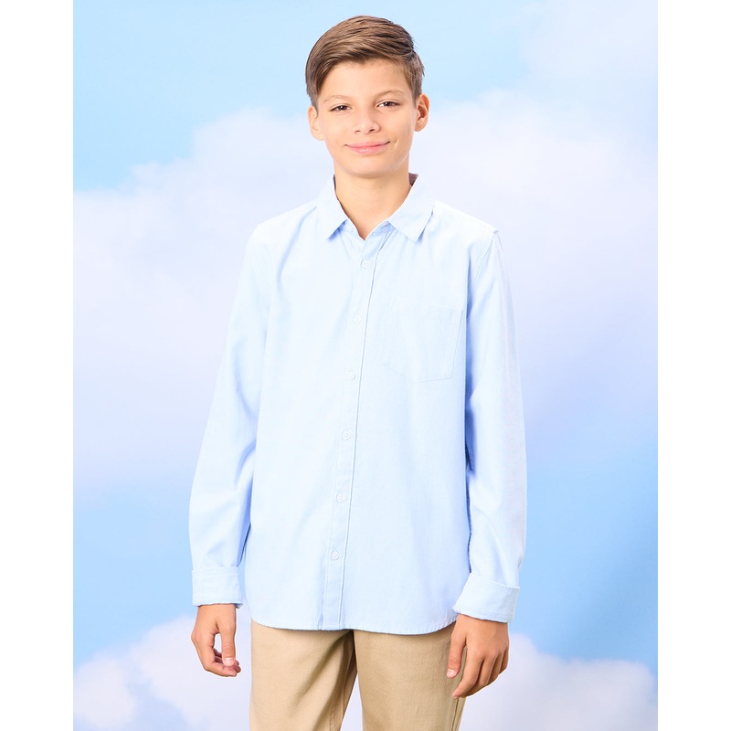 Senior Boys Blue Oxford Shirt|8-9 Yrs (S)|9-10 Yrs (M)|11-12 Yrs (L)|13-14 Yrs (XL)|15-16 Yrs (XL)