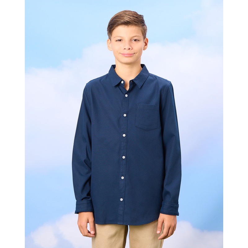 Senior Boys Navy Oxford Shirt|8-9 Yrs (S)|9-10 Yrs (M)|11-12 Yrs (L)|13-14 Yrs (XL)|15-16 Yrs (XL)