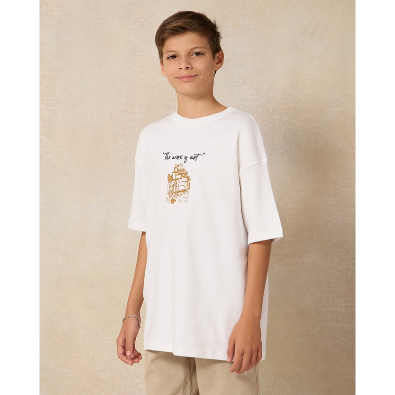Senior Boys White The Work Of Art Oversize T-Shirt