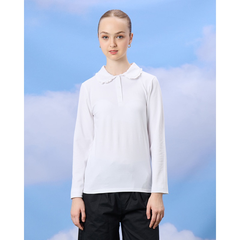 Senior Girls White Polo T-shirt