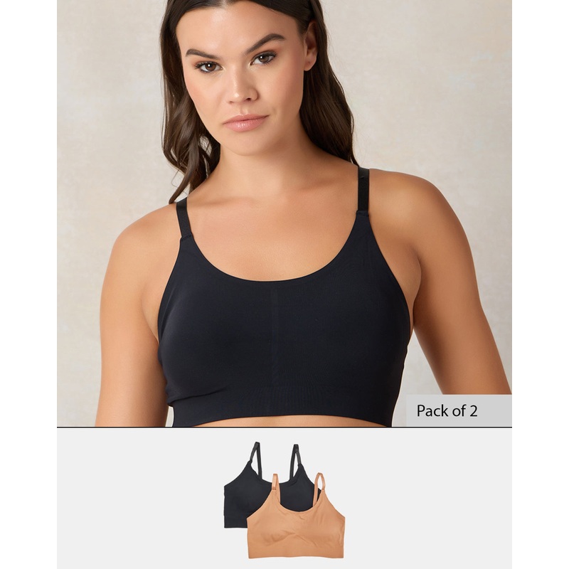 Women Black And Brown Comfort Bra Set (Pack of2)