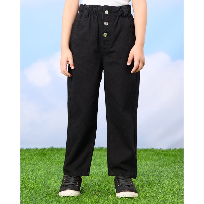 Girls Black Mom Fit Jeans|2-3 Years|3-4 Years|5-6 Years|7-8 Years