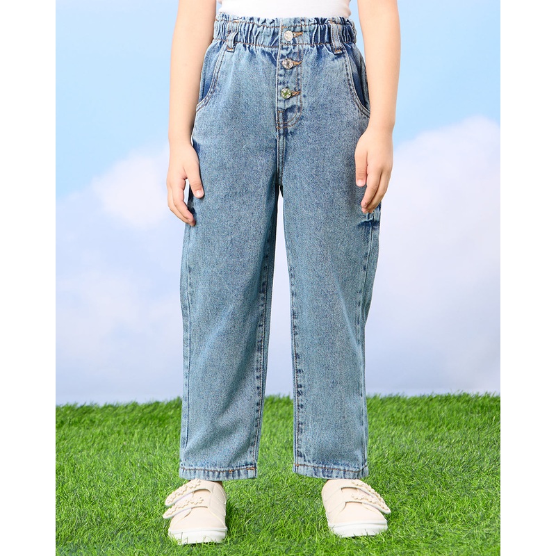 Girls Blue Mom Fit Jeans|2-3 Years|3-4 Years|5-6 Years|7-8 Years