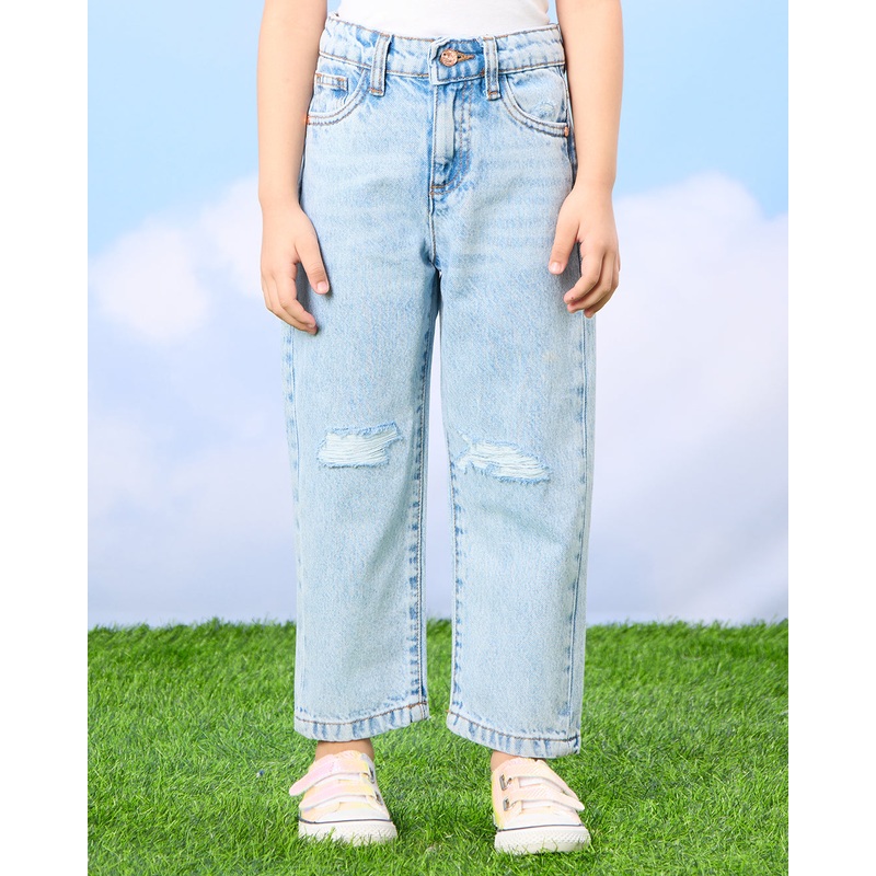 Girls Blue Straight Fit Jeans|2-3 Years|3-4 Years|5-6 Years|7-8 Years