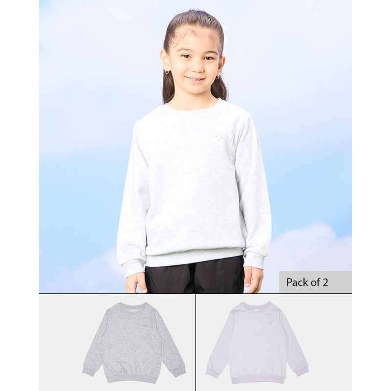 Girls Lilac And Grey Sweatshirt Set (2 Piece)