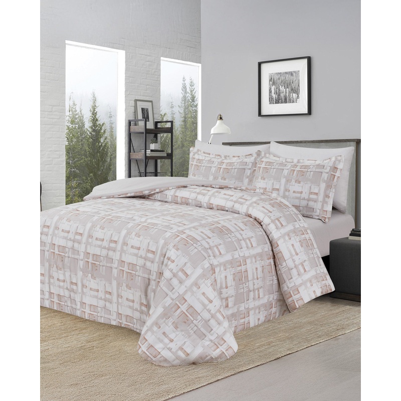 Grey 4 Piece Comforter Set (Double Size)