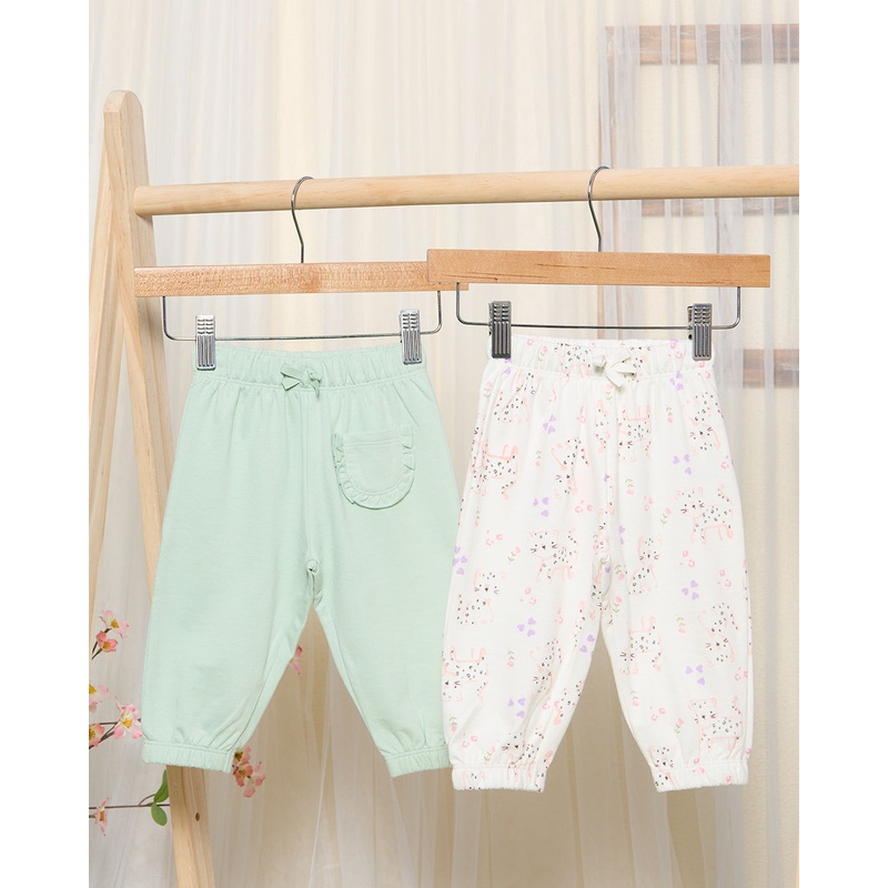 Infant Girls Mint And Ivory Joggers Set (2 Piece)