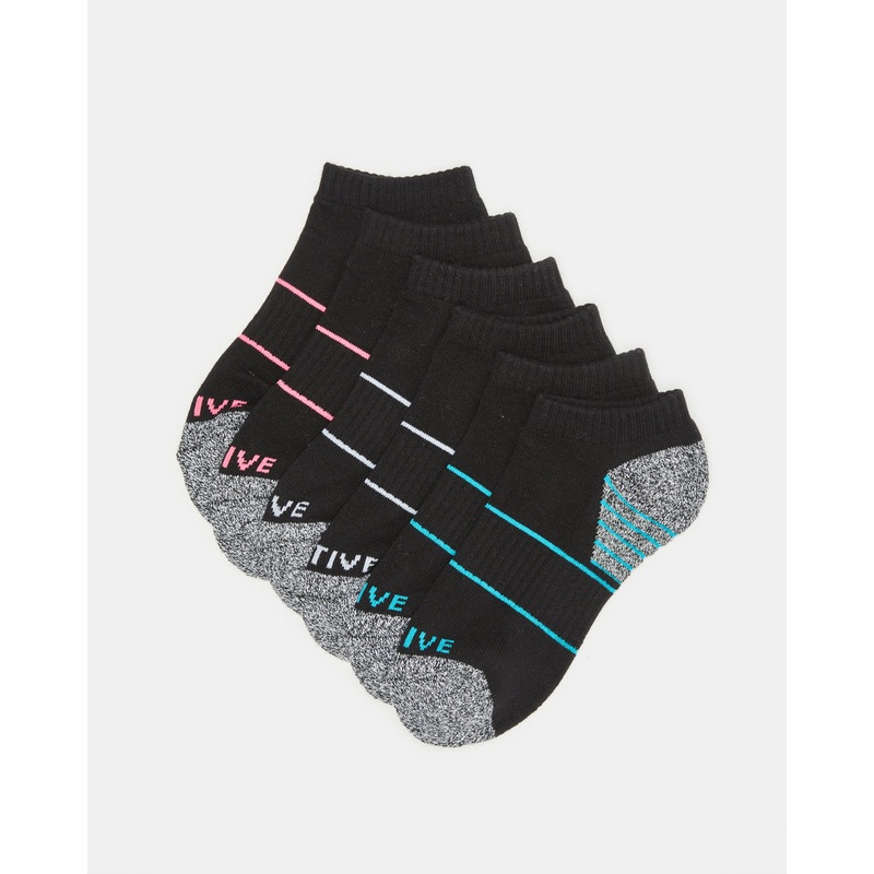 Women Black Ankle Length Sports Socks (3 Pairs)