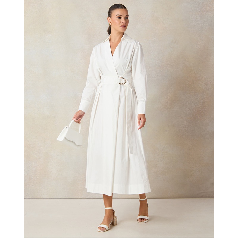 Women White Wrap Dress|UK8|UK10|UK12|UK14|UK16|UK18