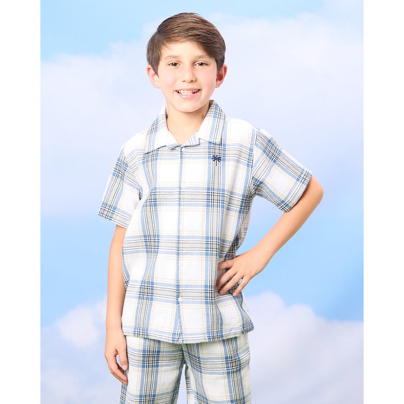 Boys White Checkered Shirt|2-3 Years|3-4 Years|4-5 Years|5-6 Years|6-7 Years|7-8 Years