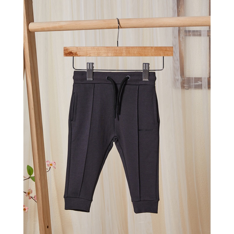 Infant Boys Black Minimalist Track Pants