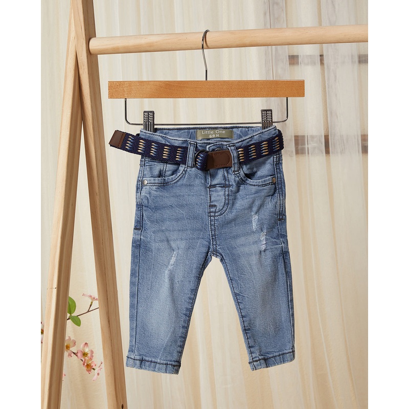 Infant Boys Blue Belted Jeans|6-9 Months|9-12 Months|12-18 Months|18-24 Months