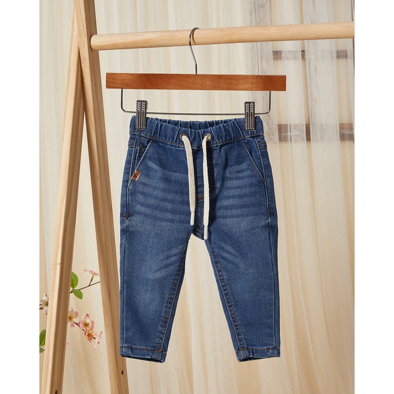 Infant Boys Blue Denim Pull On Jeans