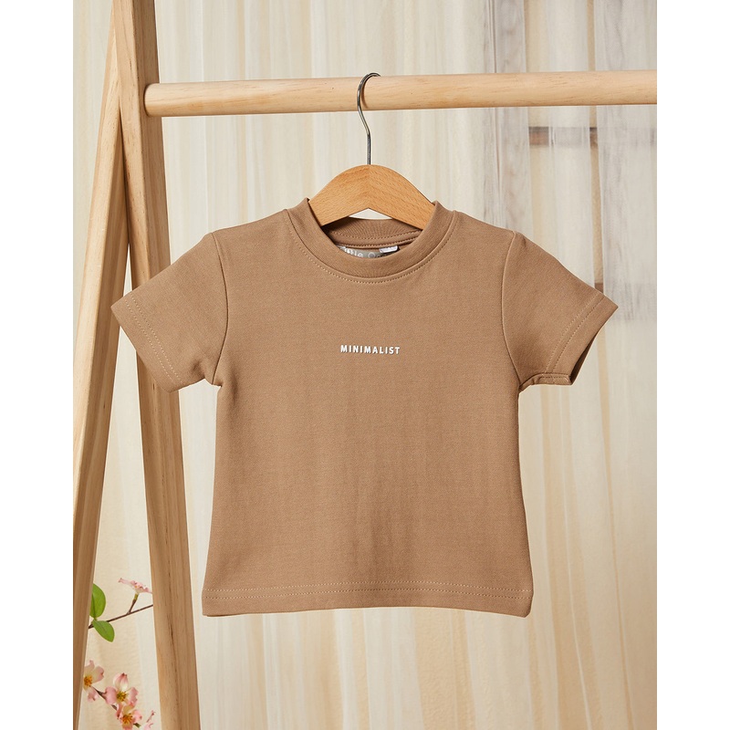 Infant Boys Brown Minimalist T-Shirt