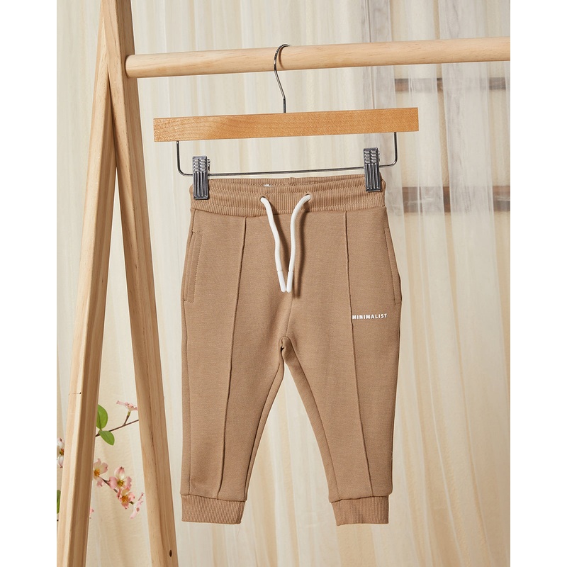 Infant Boys Brown Minimalist Track Pants