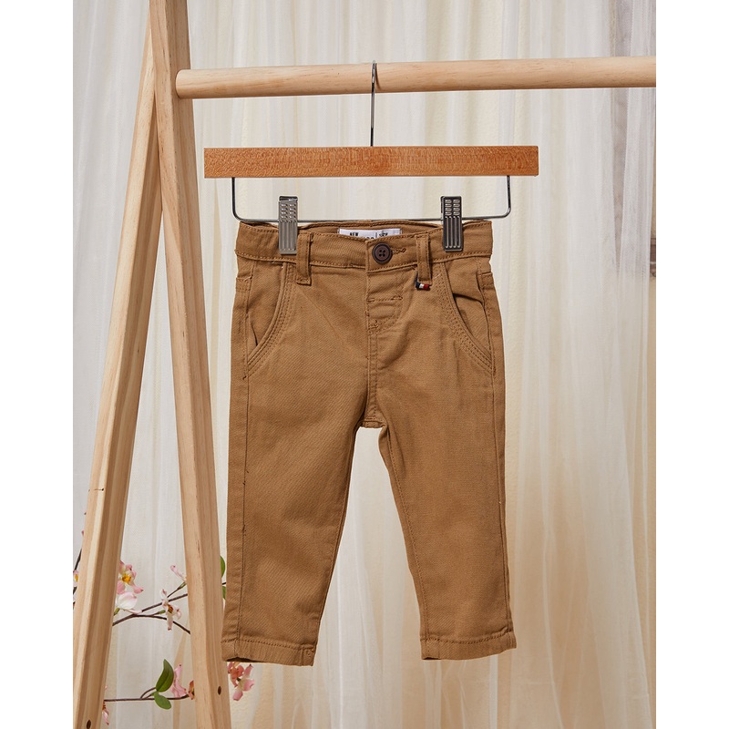 Infant Boys Brown Solid Casual Trousers