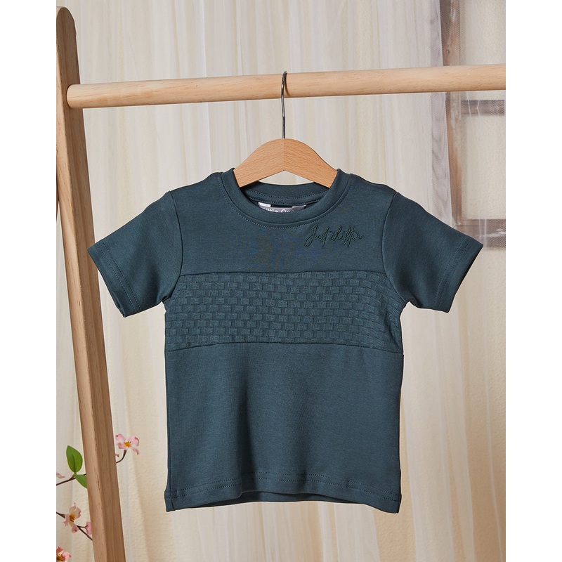 Infant Boys Green Jacquard T-Shirt