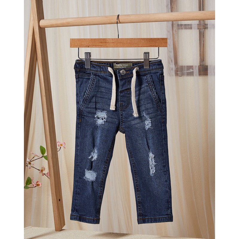 Infant Boys Navy Stretch Denim Jeans