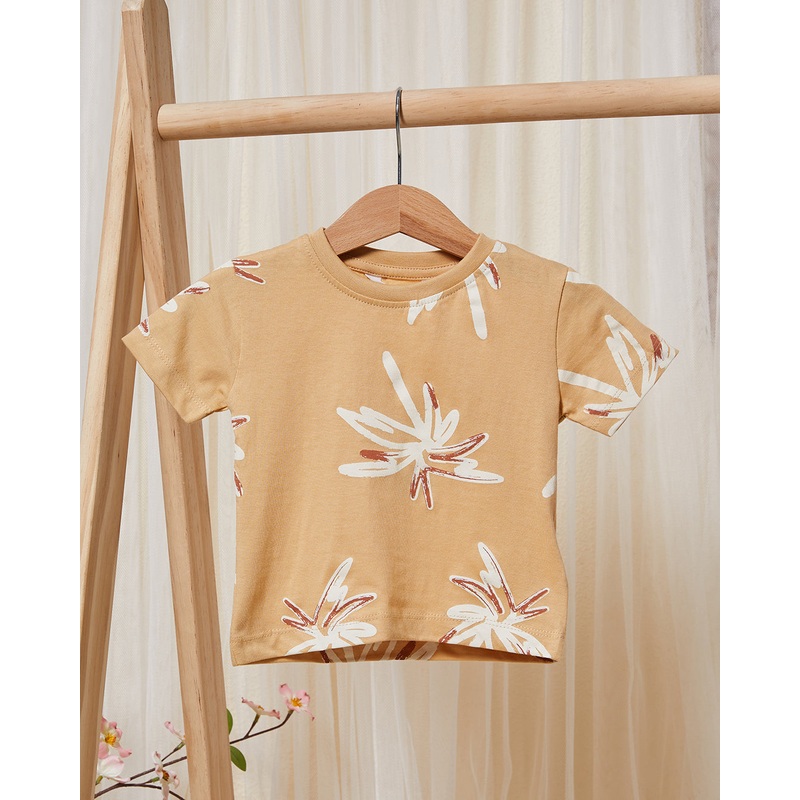 Infant Boys Printed Leaves Print T-Shirt