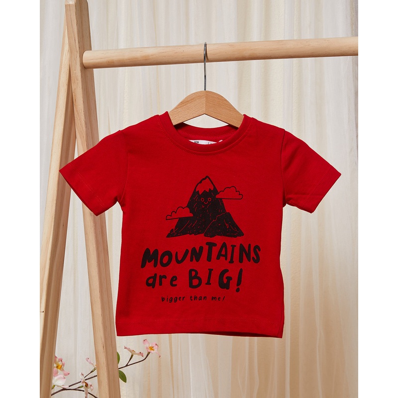 Infant Boys Red Mountain Print T-Shirt