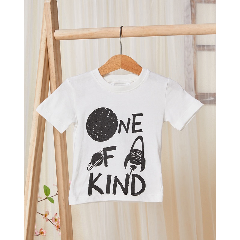 Infant Boys White One of Kind Print T-Shirt