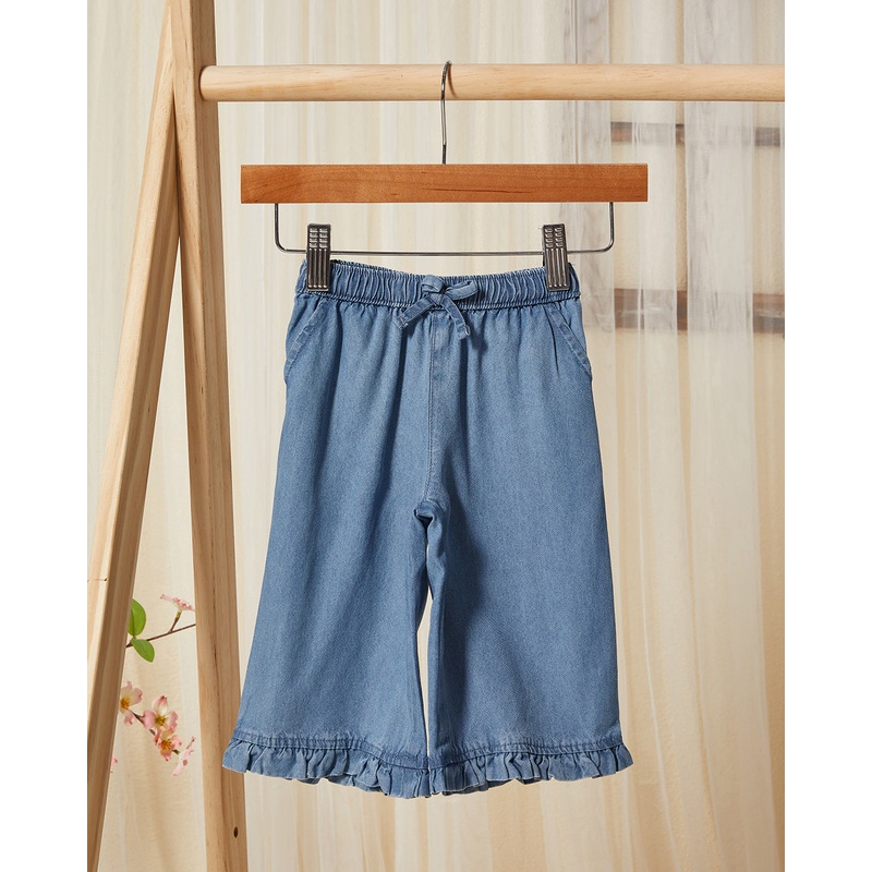 Infant Girls Blue Wide Leg Denim Trouser